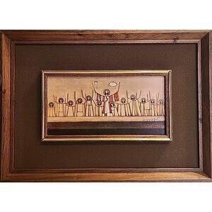 Jesus & 12 Disciples Last Supper Framed Wall Art Picture Signed By Feryando Hoat